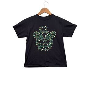 Five Nights At Freddys FNAF Christmas Holidays Light Black Movie T-Shirt Youth M